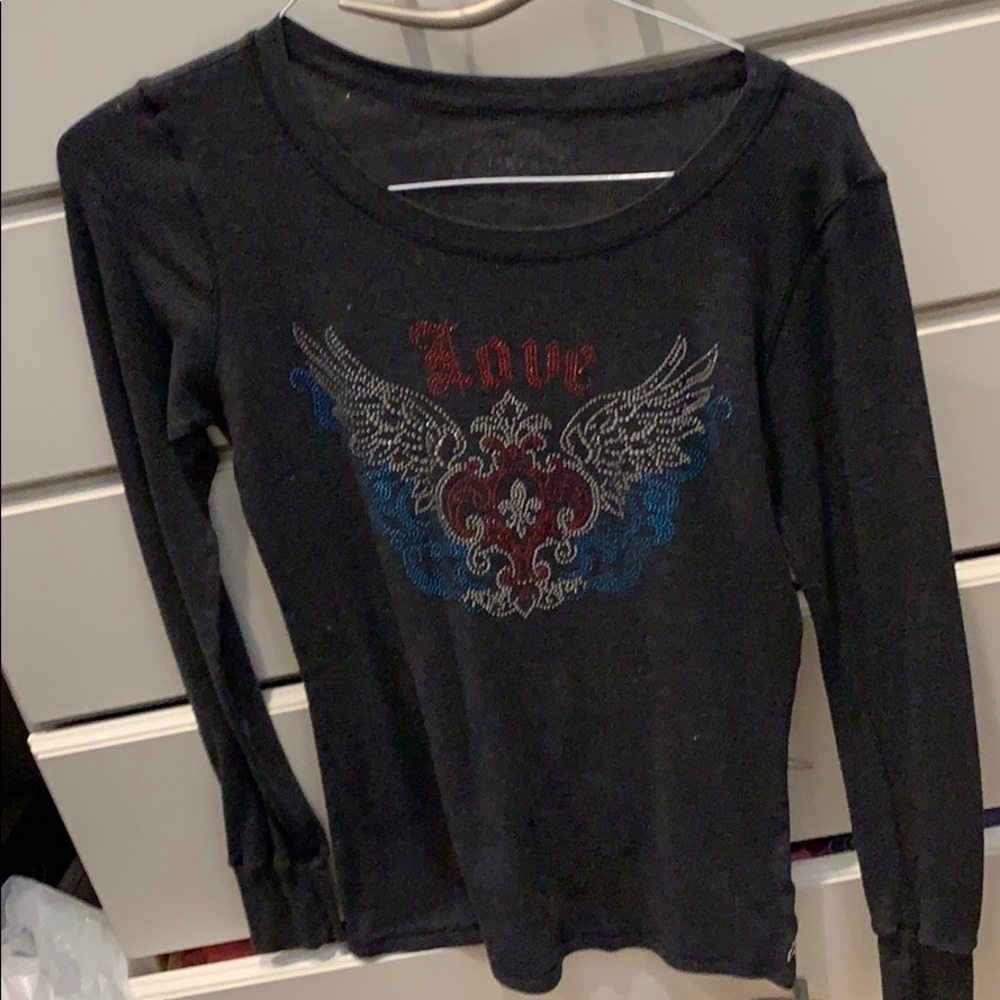 Bedazzled grey long sleeve